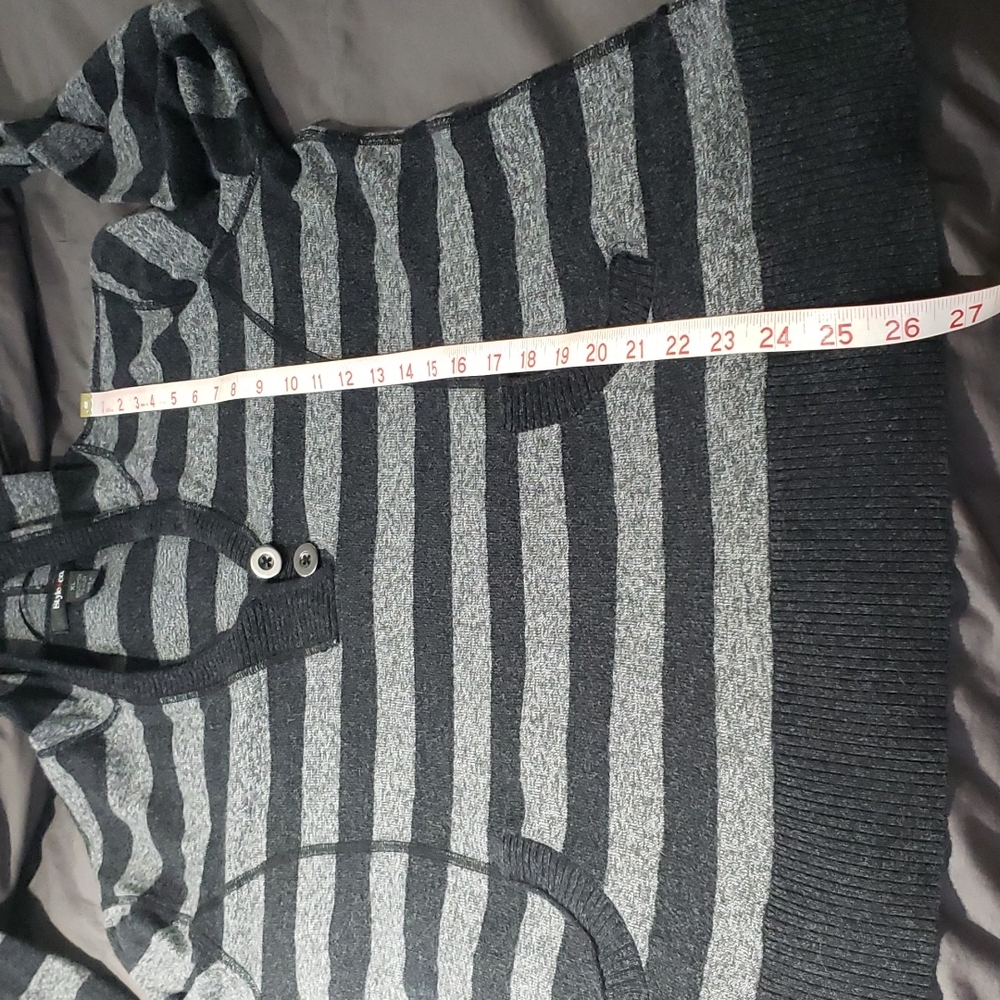 Style&Co Womens Gray and Black Striped Pullover Hoodie Sweater Size XL - Picture 9 of 10